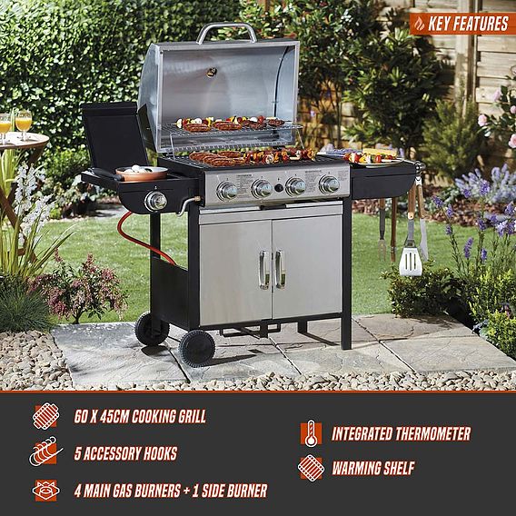 Blazebox 4 + 1 Gas Burner Barbecue